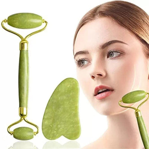 Flawless Jade Roller With Guasha (Marble Stone) Stimulates healthier skin