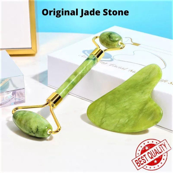 Flawless Jade Roller With Guasha (Marble Stone) Stimulates healthier skin